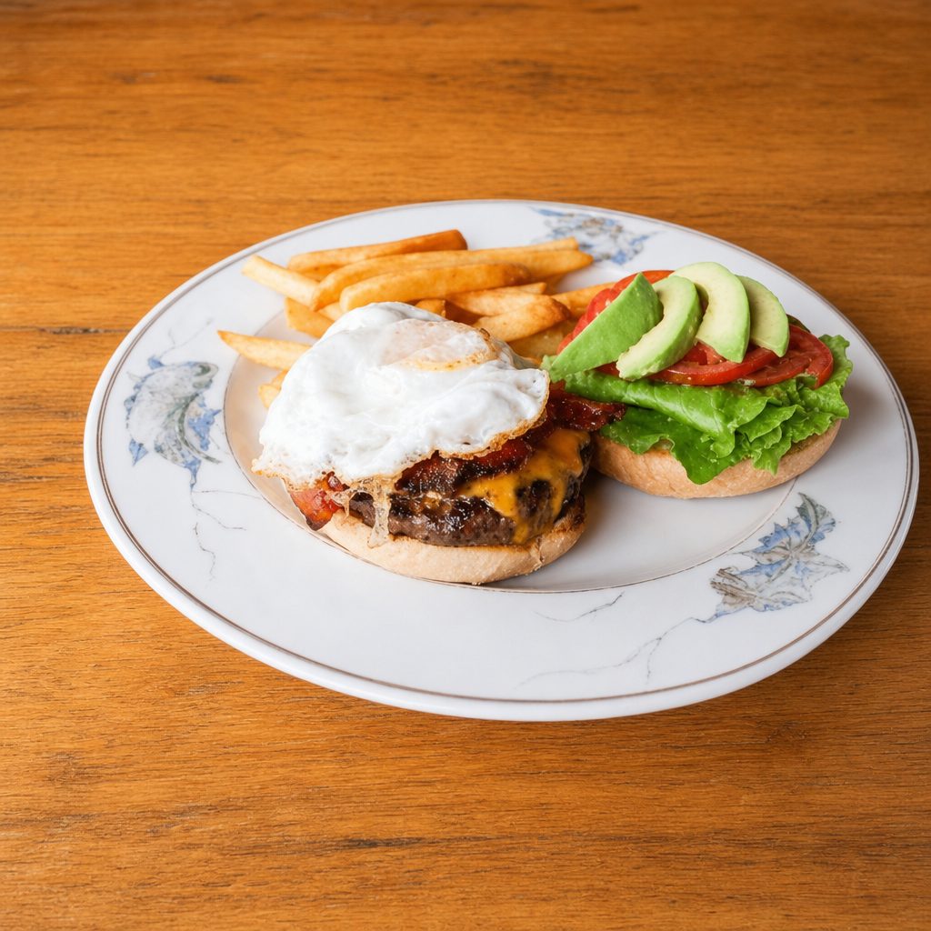 H Burger.